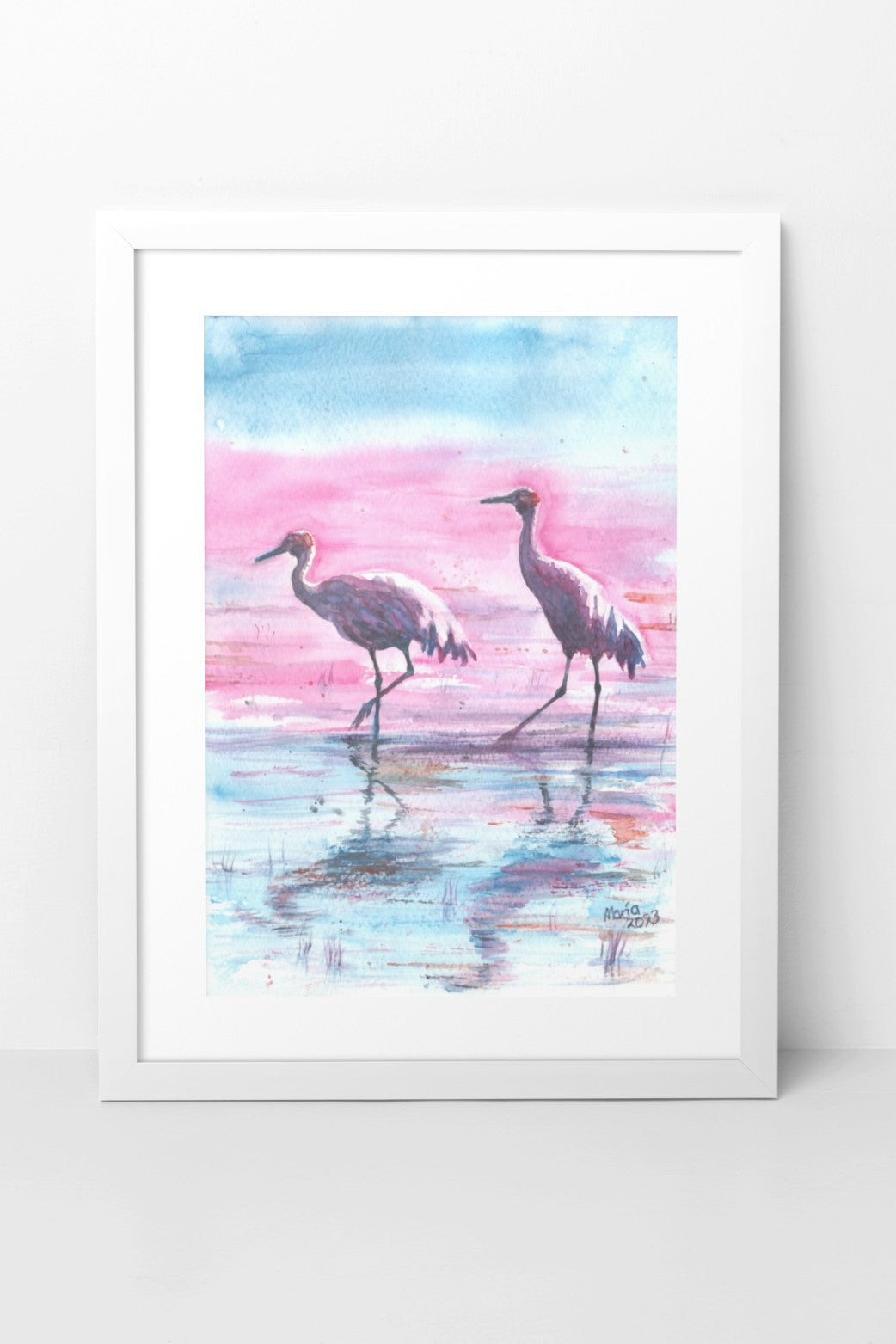 Brolga Crane, A4 Portrait