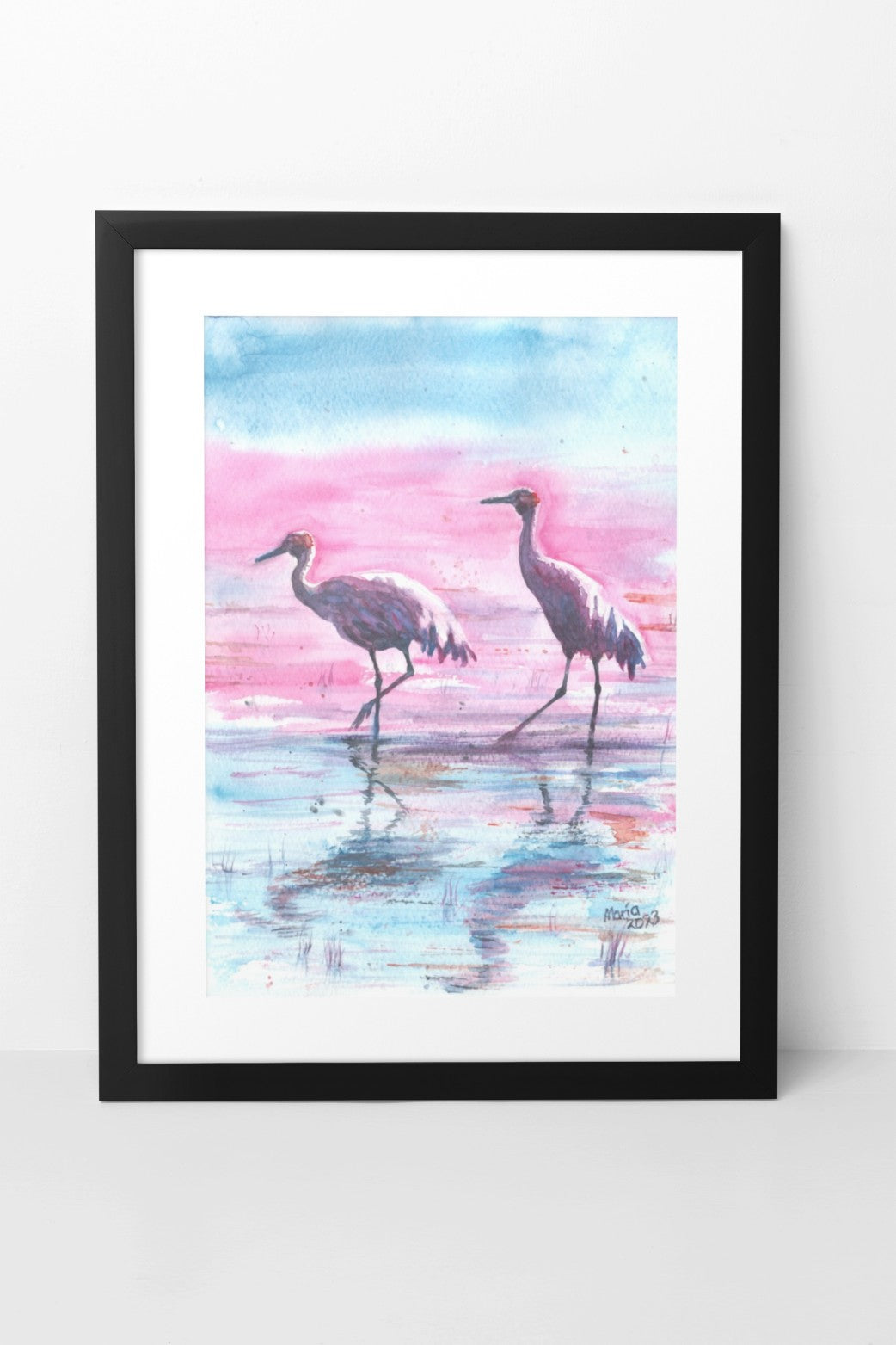 Brolga Crane, A4 Portrait